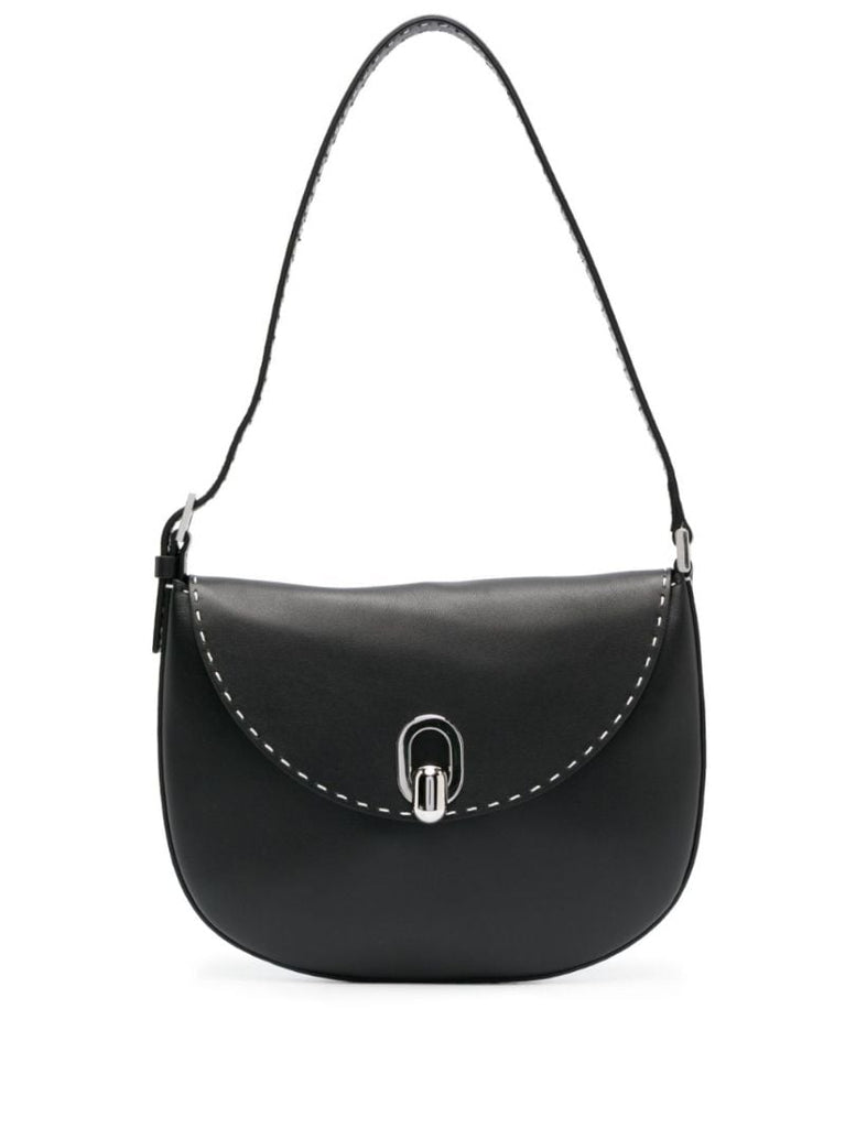 Black Tondo Leather Shoulder Bag