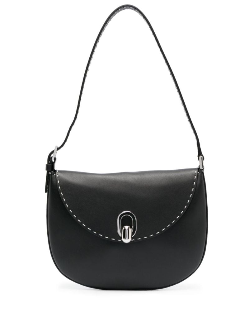 Black Tondo Leather Shoulder Bag