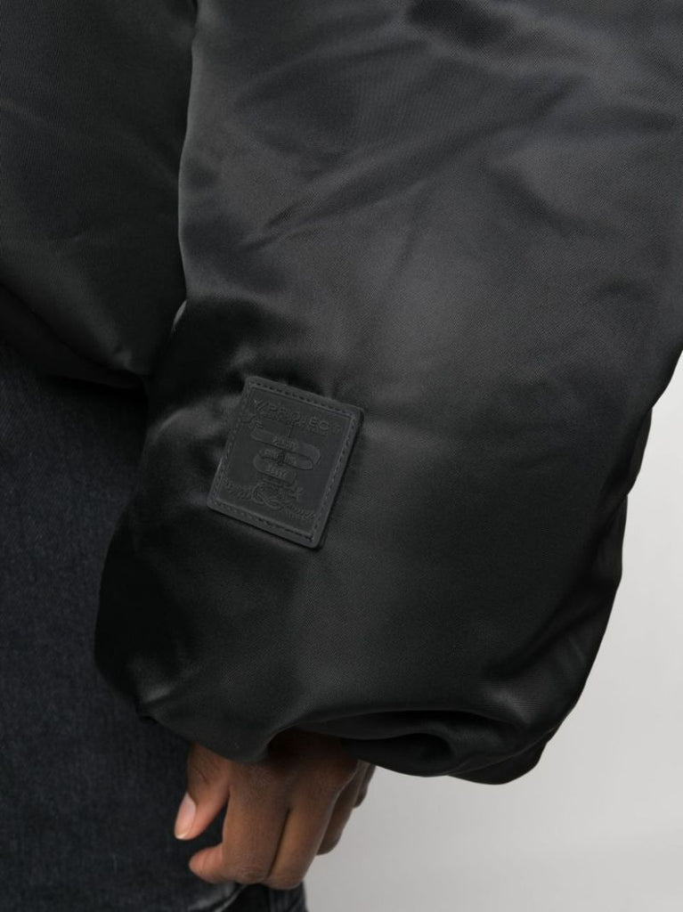 Black Faux-fur Trim Puffer Jacket