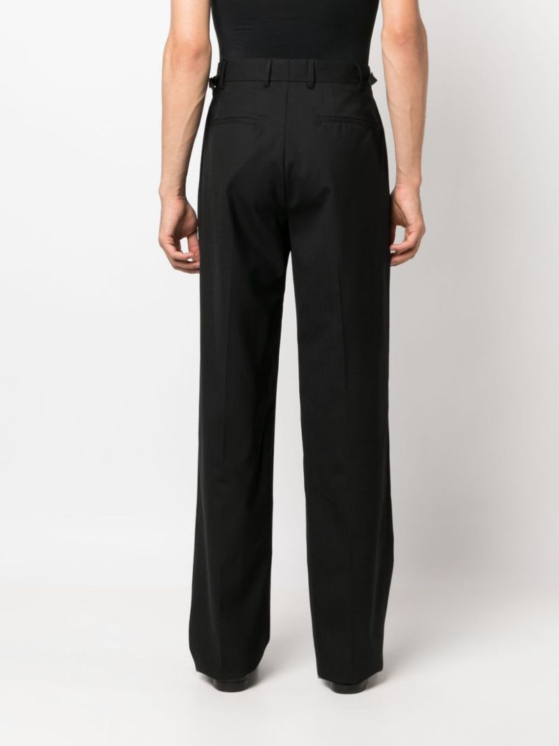 Black Medusa-plaque Virgin-wool Trousers