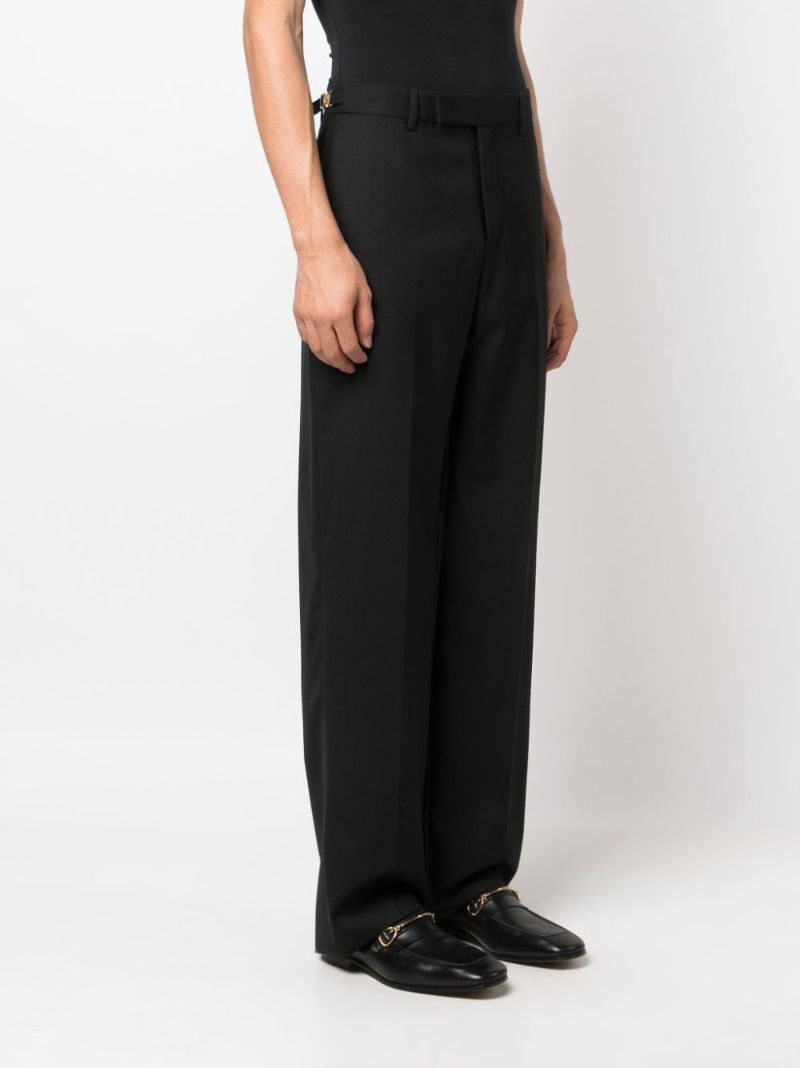 Black Medusa-plaque Virgin-wool Trousers