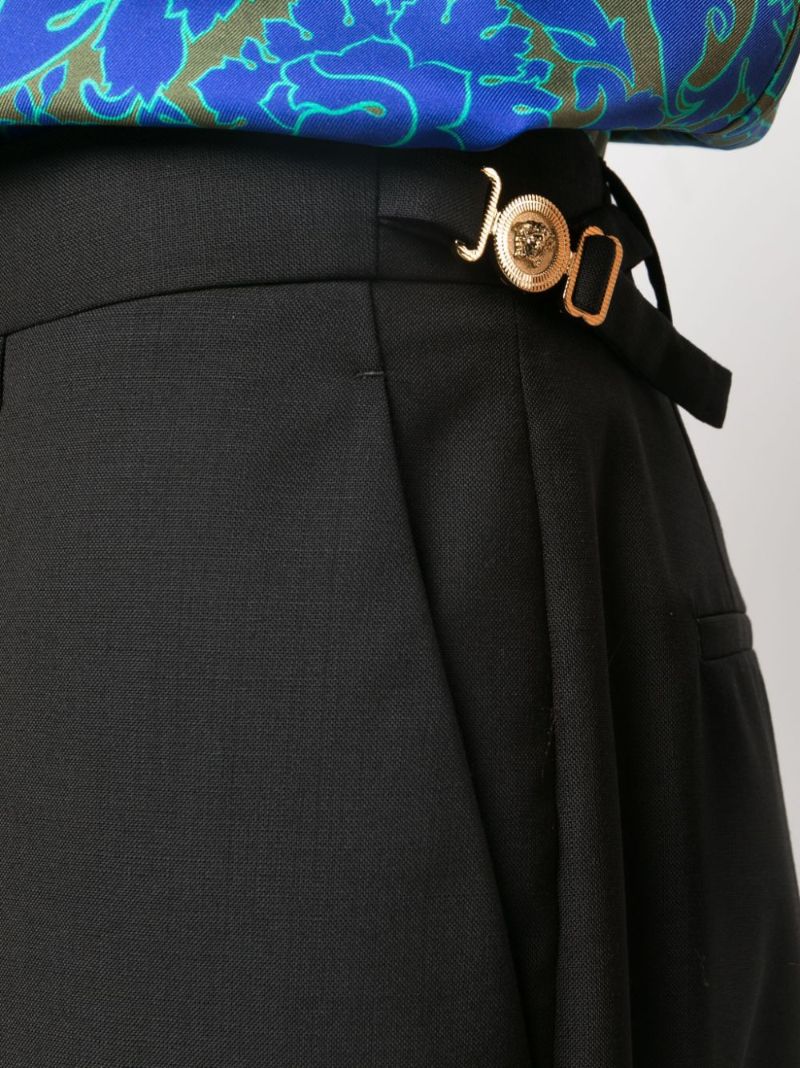 Black Medusa-plaque Virgin-wool Trousers