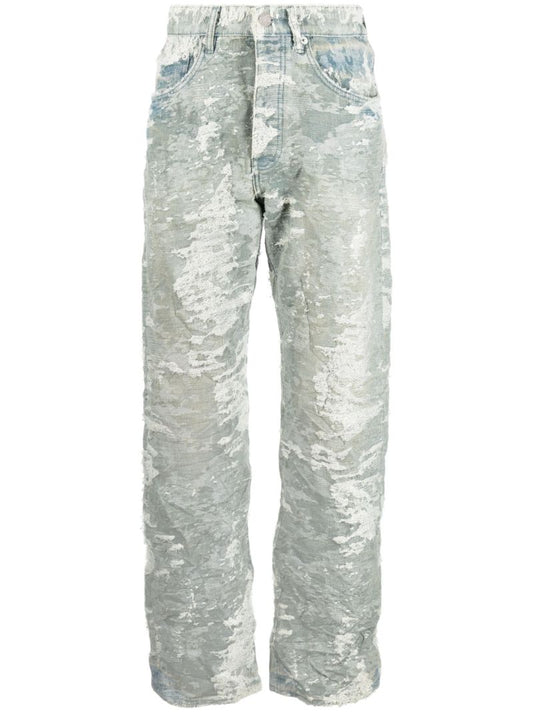 Neutral Jacquard-effect Jeans