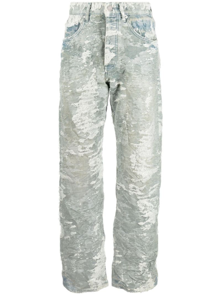 Neutral Jacquard-effect Jeans