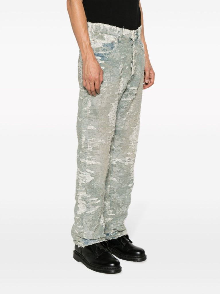 Neutral Jacquard-effect Jeans
