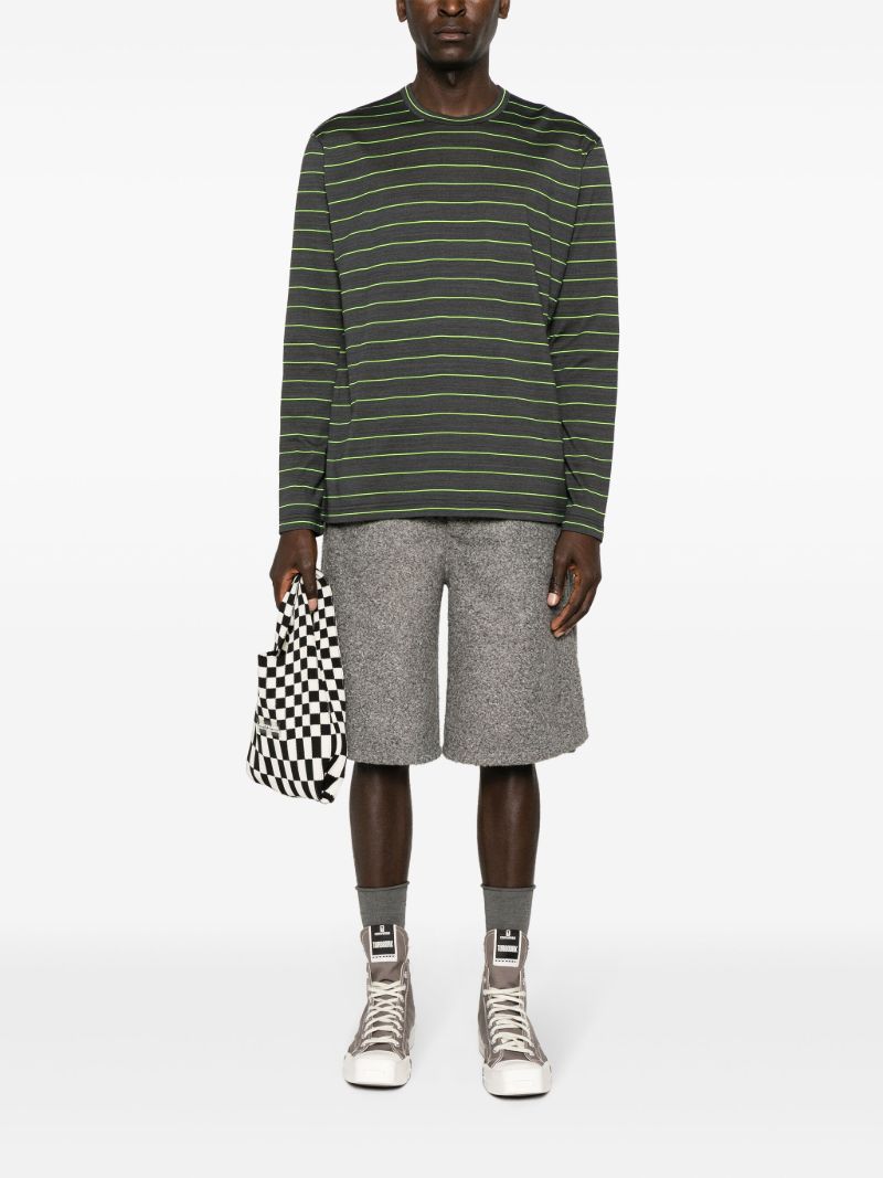 Grey Striped Cotton T-shirt