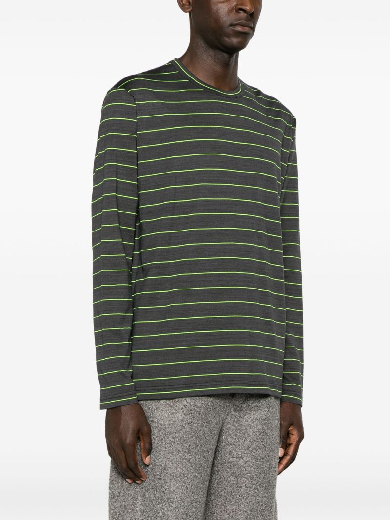 Grey Striped Cotton T-shirt
