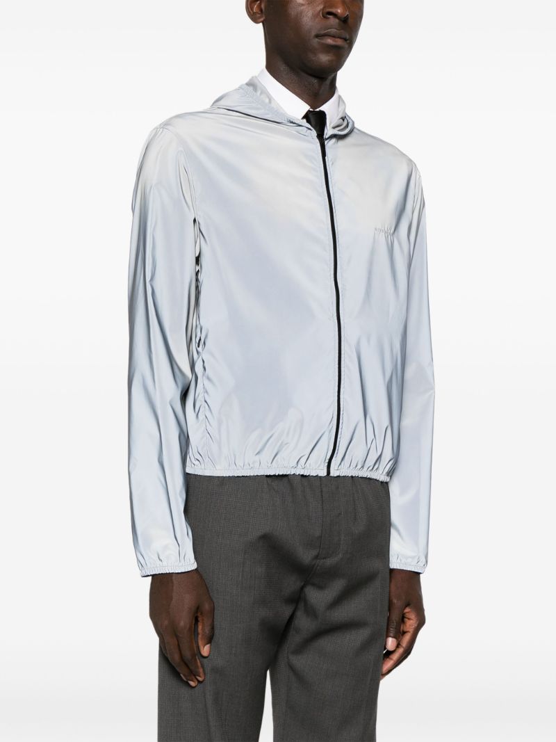 Blue Logo-embroidered Reflective Windbreaker