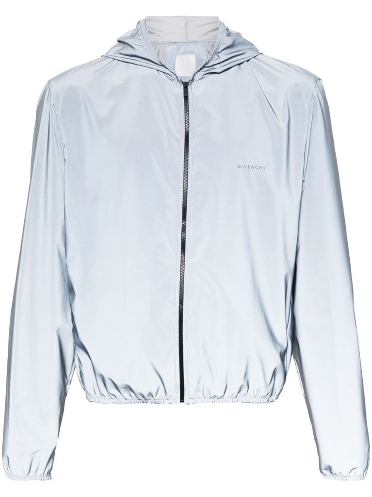 Blue Logo-embroidered Reflective Windbreaker