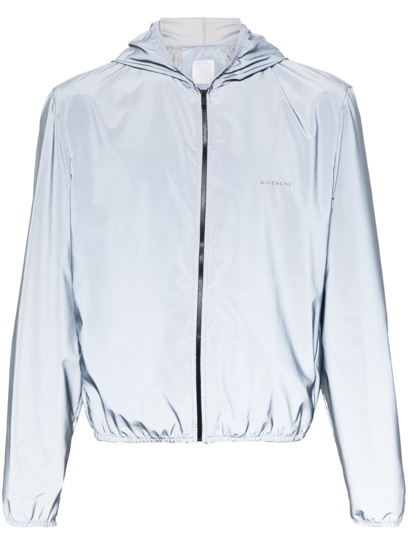 Blue Logo-embroidered Reflective Windbreaker