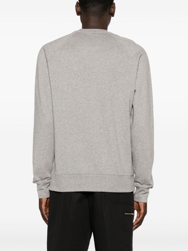 Grey Logo-embroidered Cotton Sweatshirt