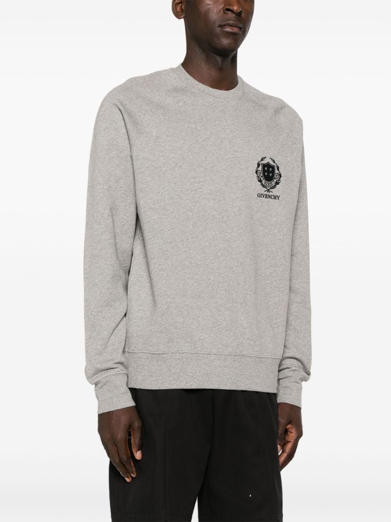 Grey Logo-embroidered Cotton Sweatshirt