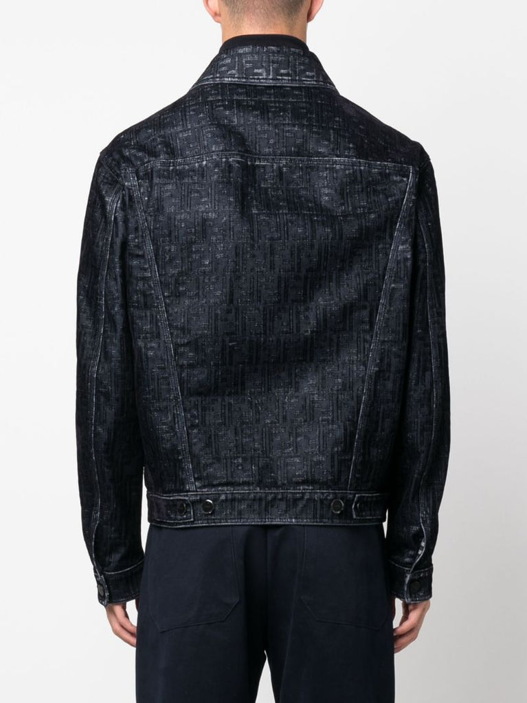 Blue Ff-monogram Denim Jaclet