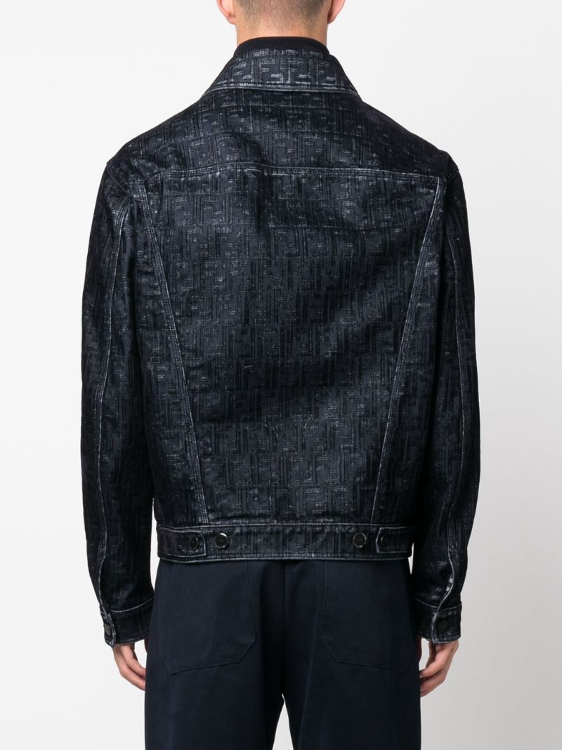 Blue Ff-monogram Denim Jaclet