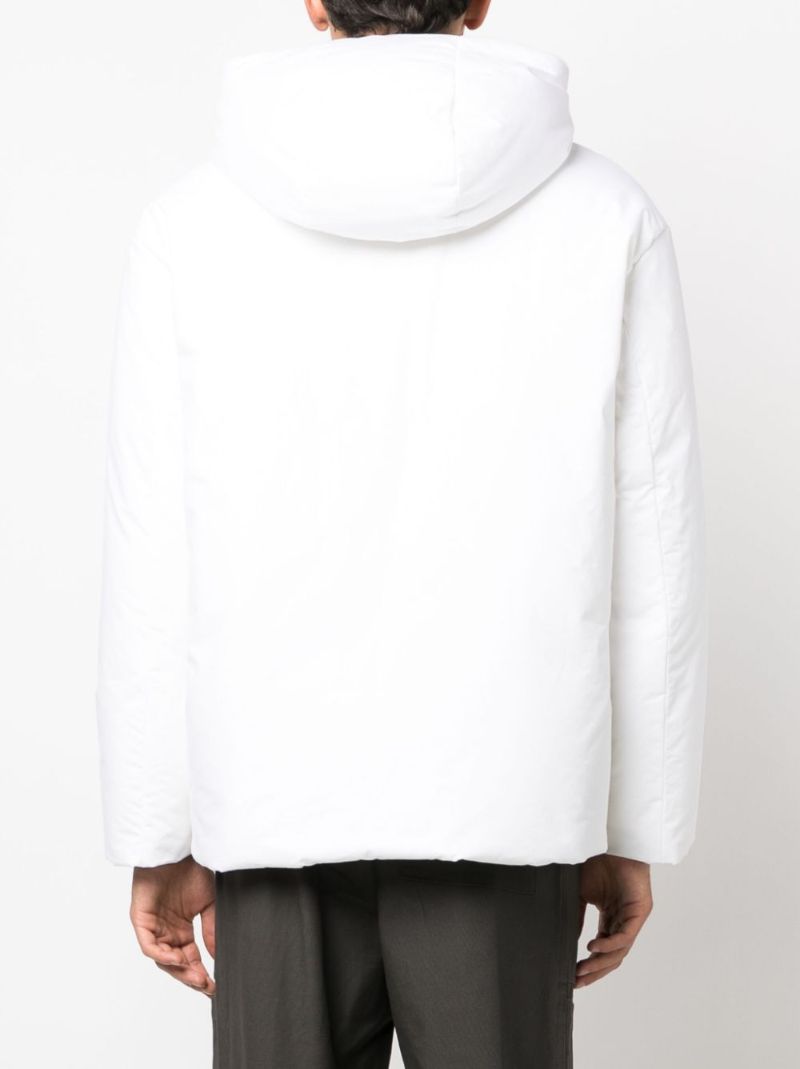 White Logo-print Hooded Jacket