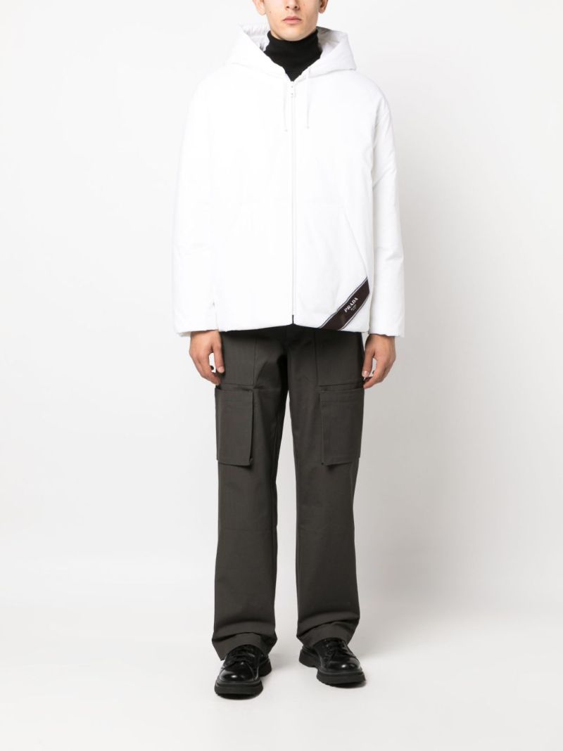 White Logo-print Hooded Jacket
