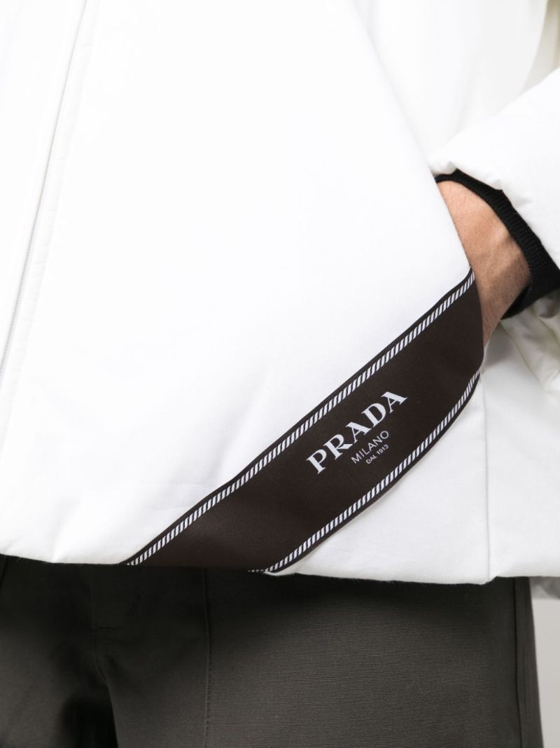 White Logo-print Hooded Jacket