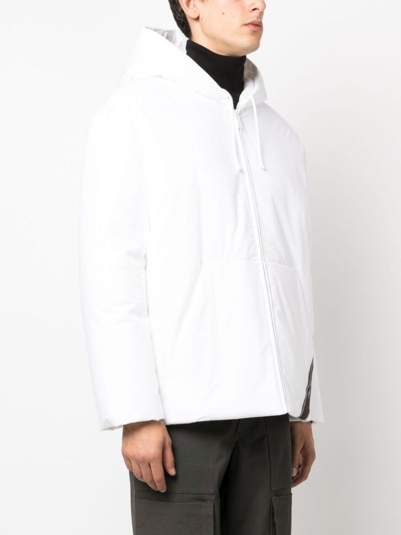 White Logo-print Hooded Jacket