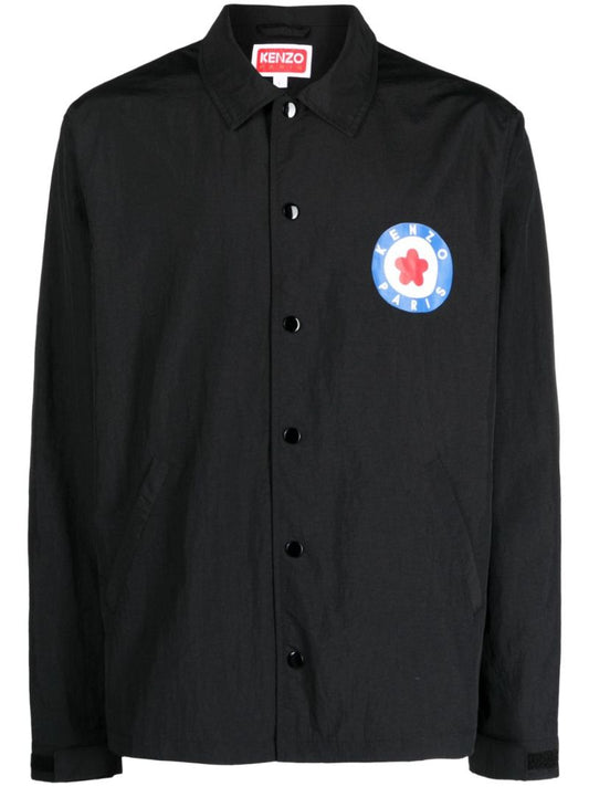Black Target Logo-stamp Shirt Jacket
