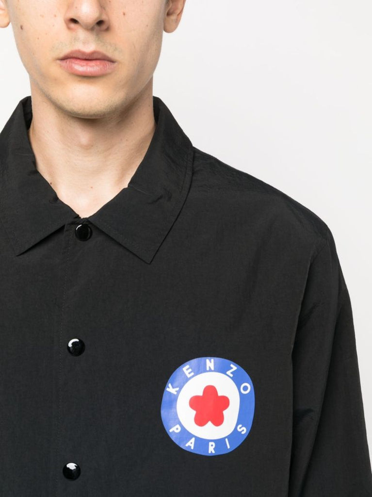 Black Target Logo-stamp Shirt Jacket