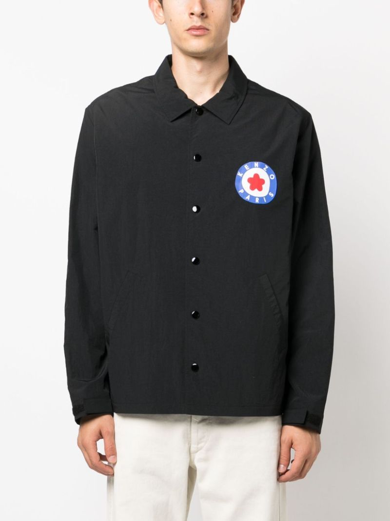 Black Target Logo-stamp Shirt Jacket