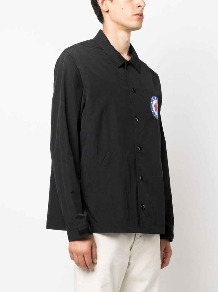Black Target Logo-stamp Shirt Jacket