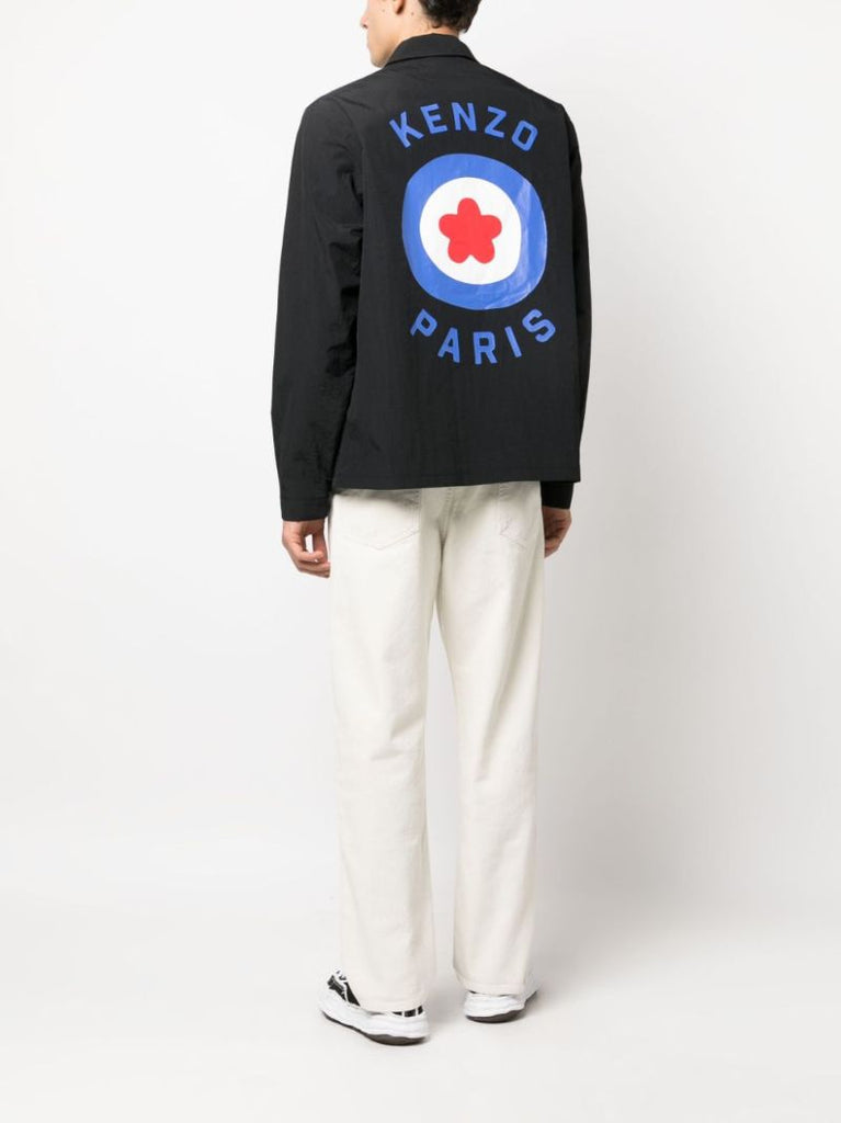 Black Target Logo-stamp Shirt Jacket