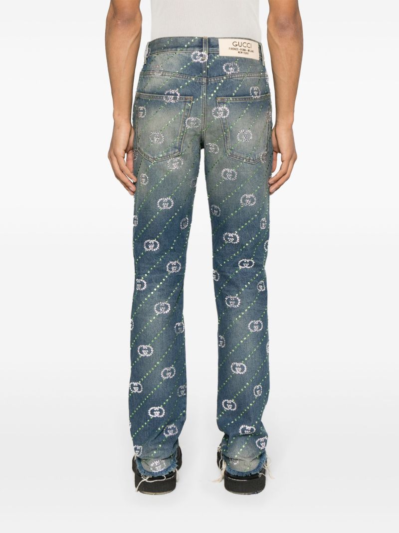 Blue Interlocking G Straight-leg Jeans