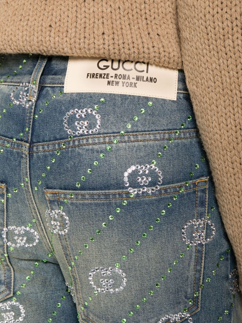 Blue Interlocking G Straight-leg Jeans