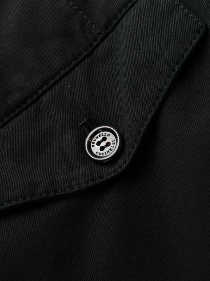 Black Pleated Gabardine Tapered Trousers