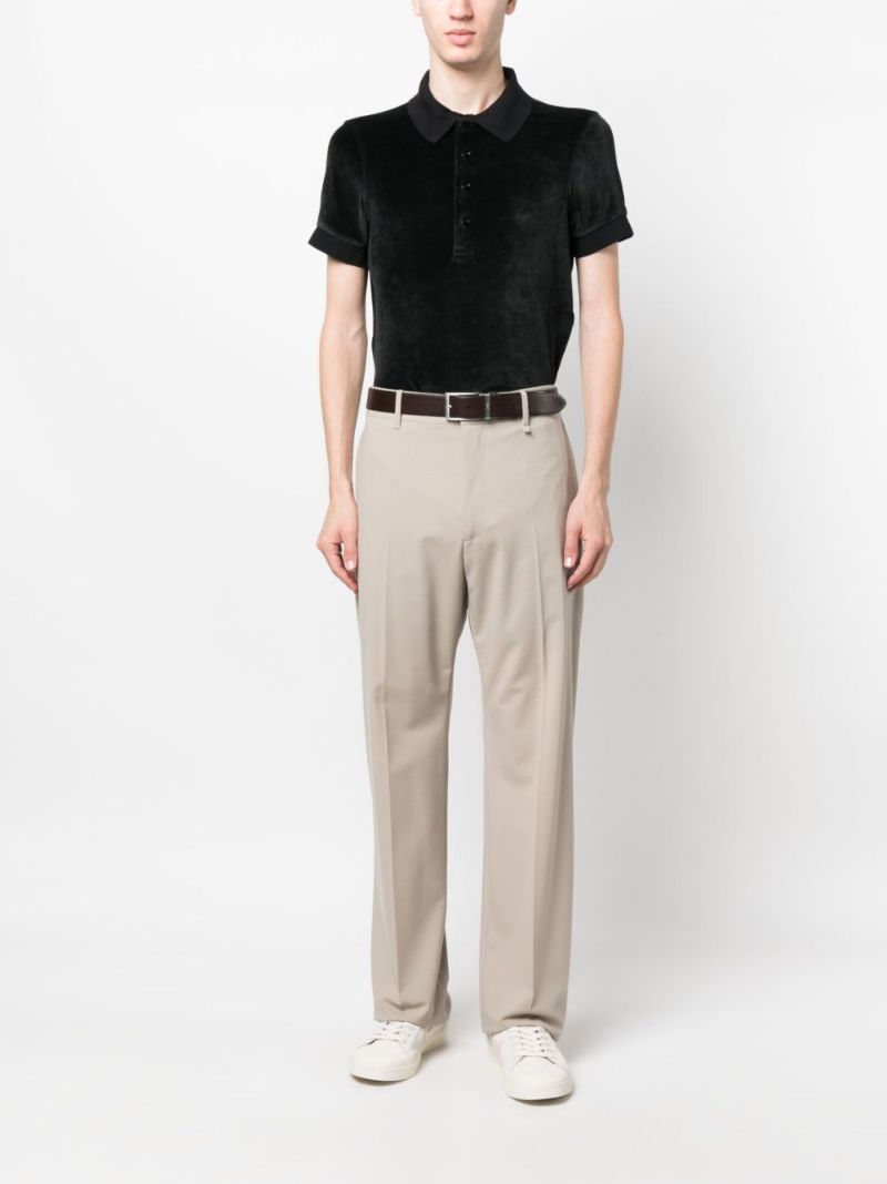 Black Terry-cloth Polo Shirt