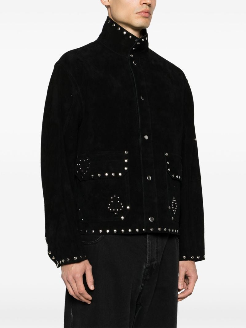 Black Studded Detailing Suede Jacket