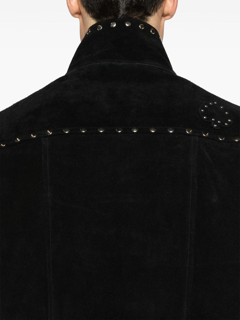 Black Studded Detailing Suede Jacket