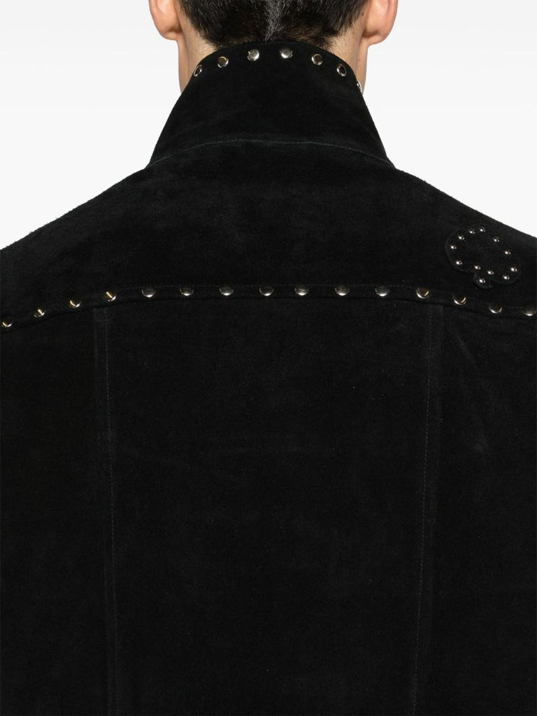 Black Studded Detailing Suede Jacket