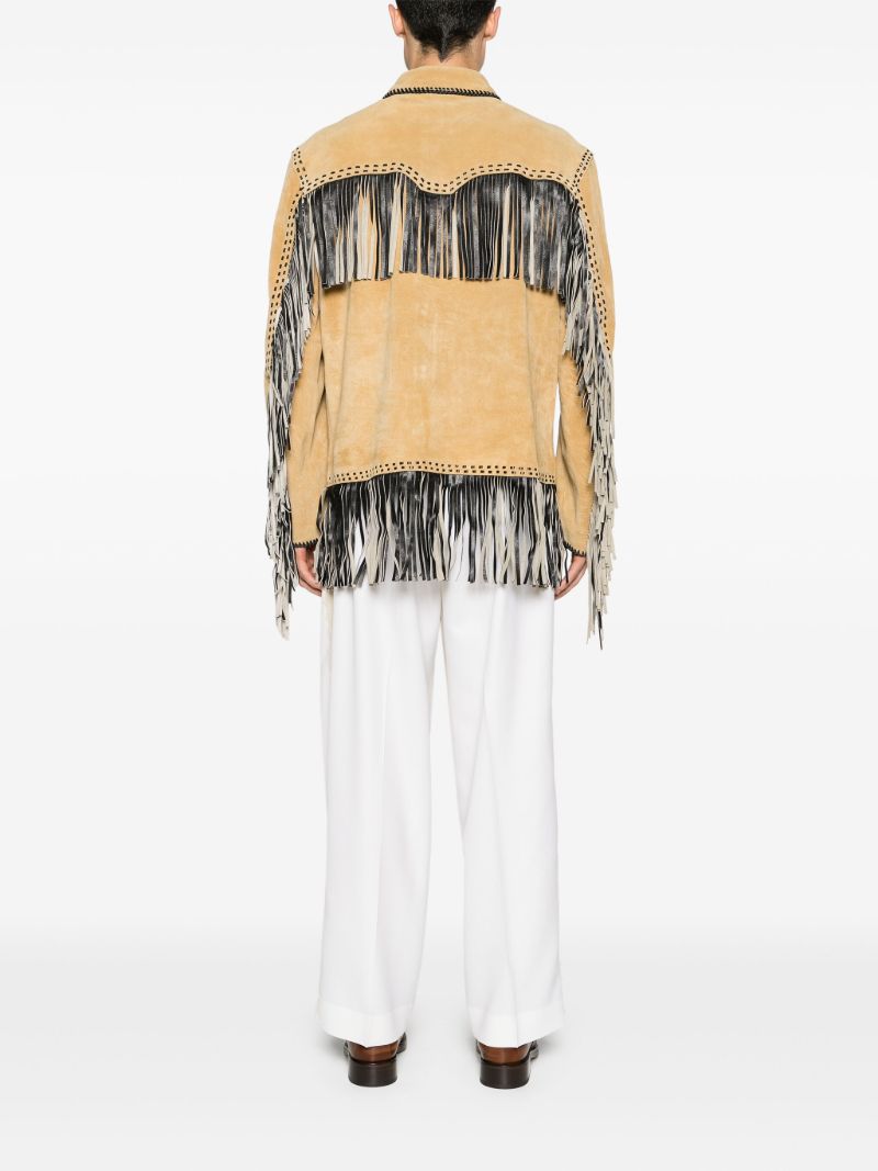 Brown Fringed Leather Jacket