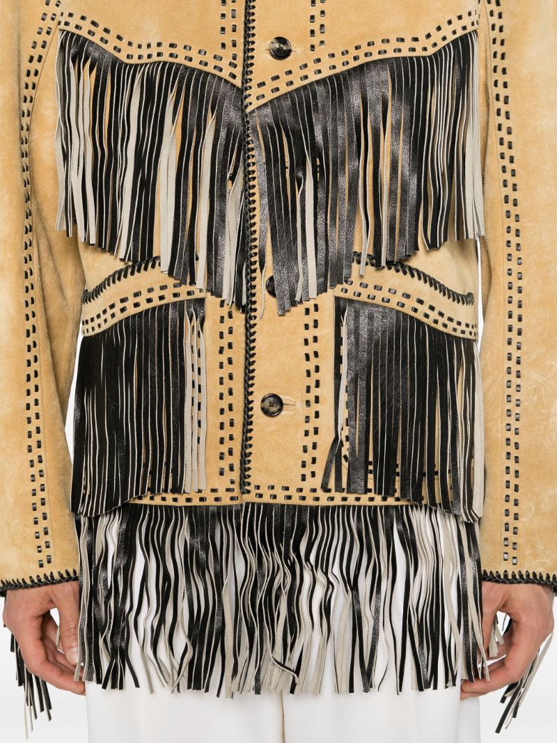 Brown Fringed Leather Jacket