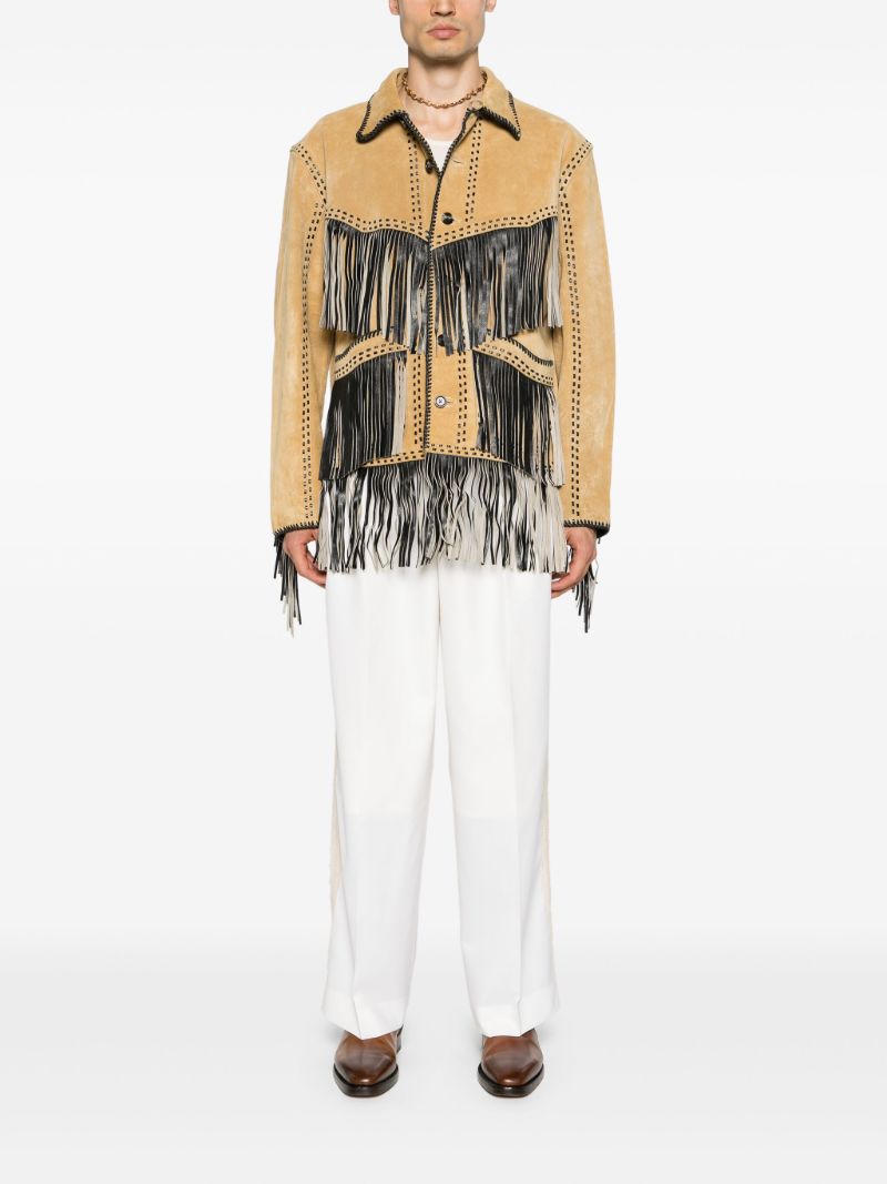 Brown Fringed Leather Jacket