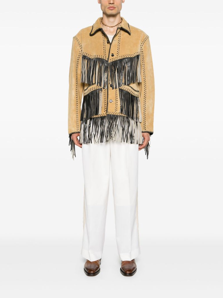 Brown Fringed Leather Jacket