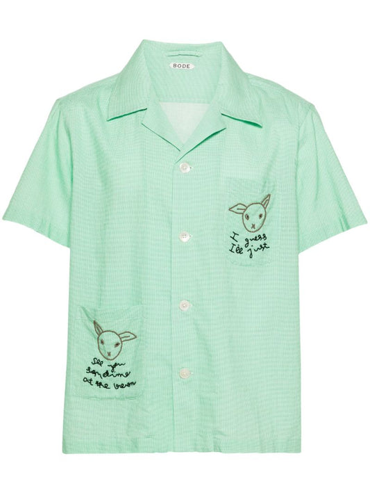 Green See You At the Barn Checked Shirt