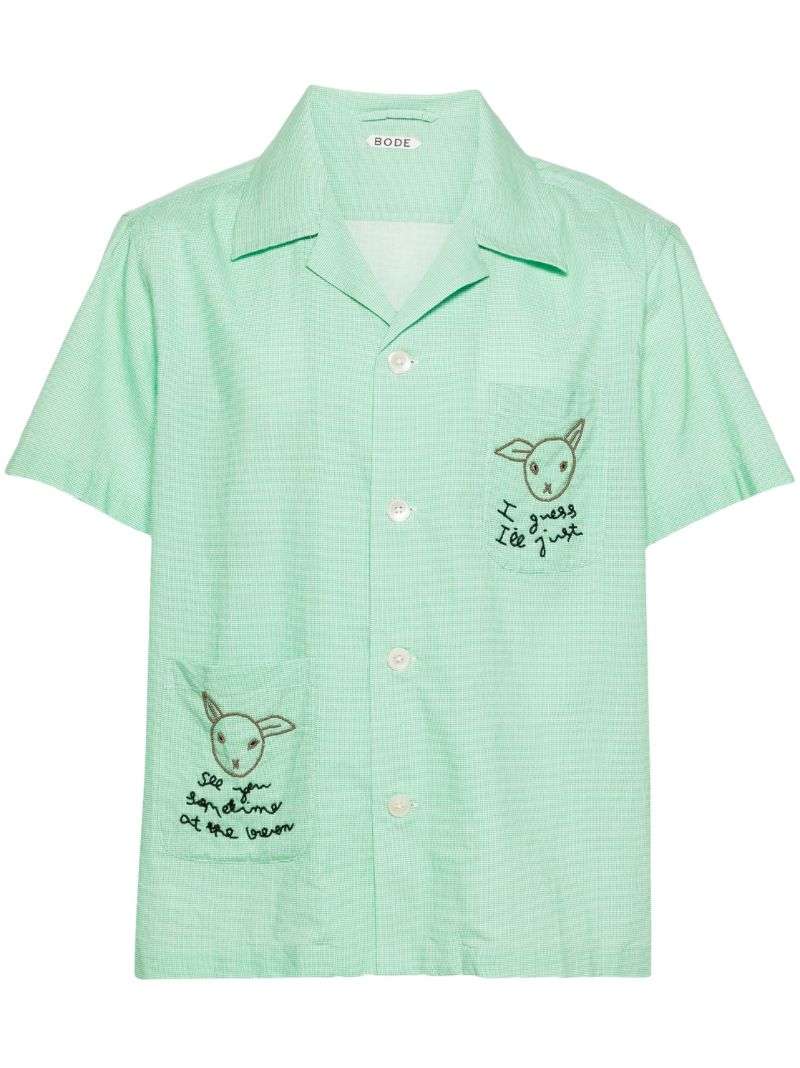Green See You At the Barn Checked Shirt