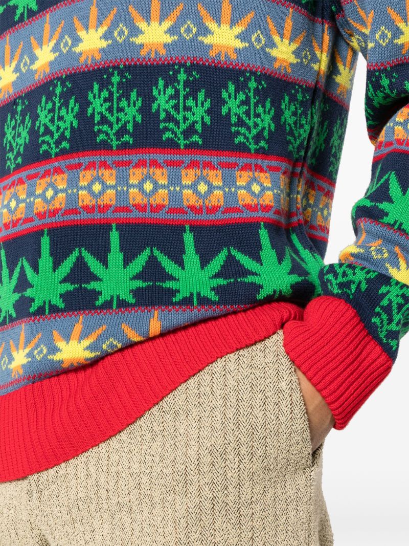 Multicolour Marin Patterned-jacquard Cotton Sweater