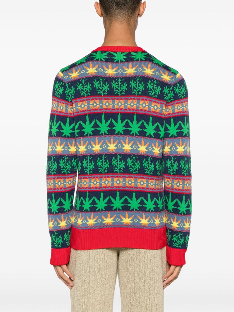 Multicolour Marin Patterned-jacquard Cotton Sweater