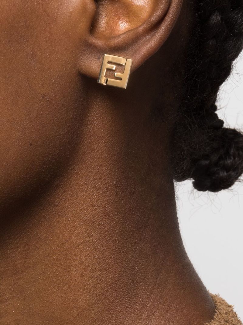 Gold-tone Forever Fendi Stud Earrings
