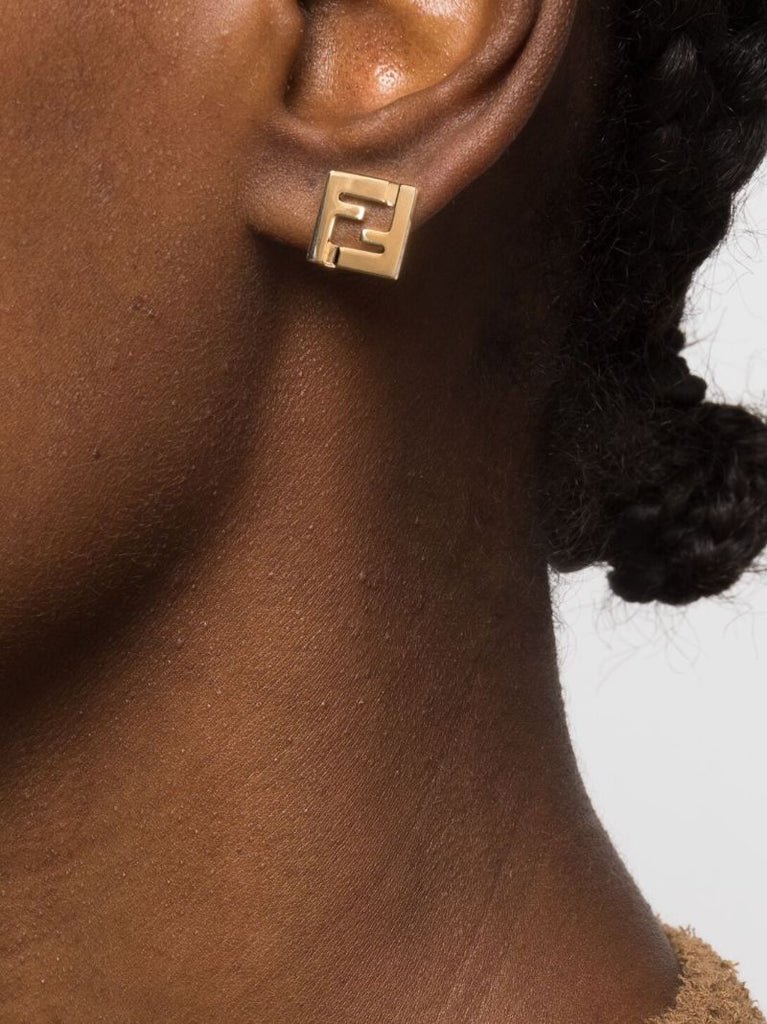 Gold-tone Forever Fendi Stud Earrings