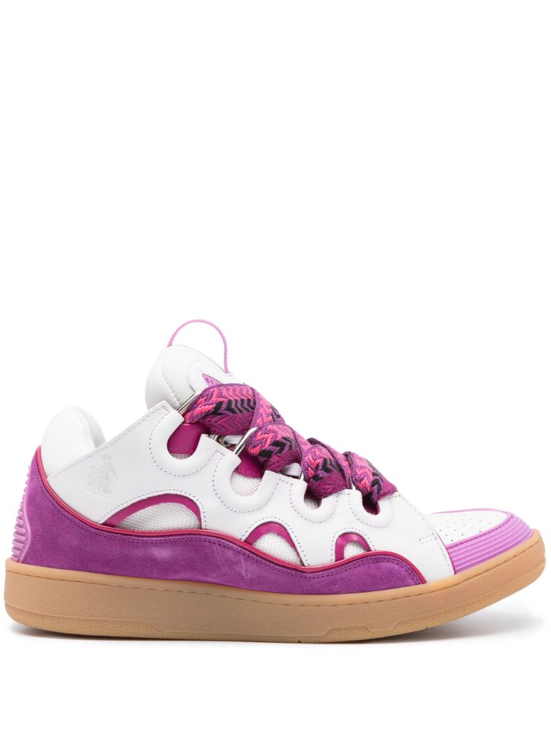 X Browns White Leather Curb Sneakers