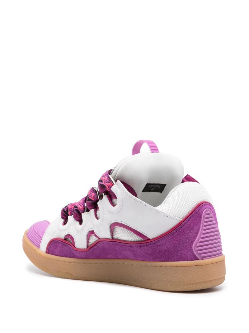 X Browns White Leather Curb Sneakers