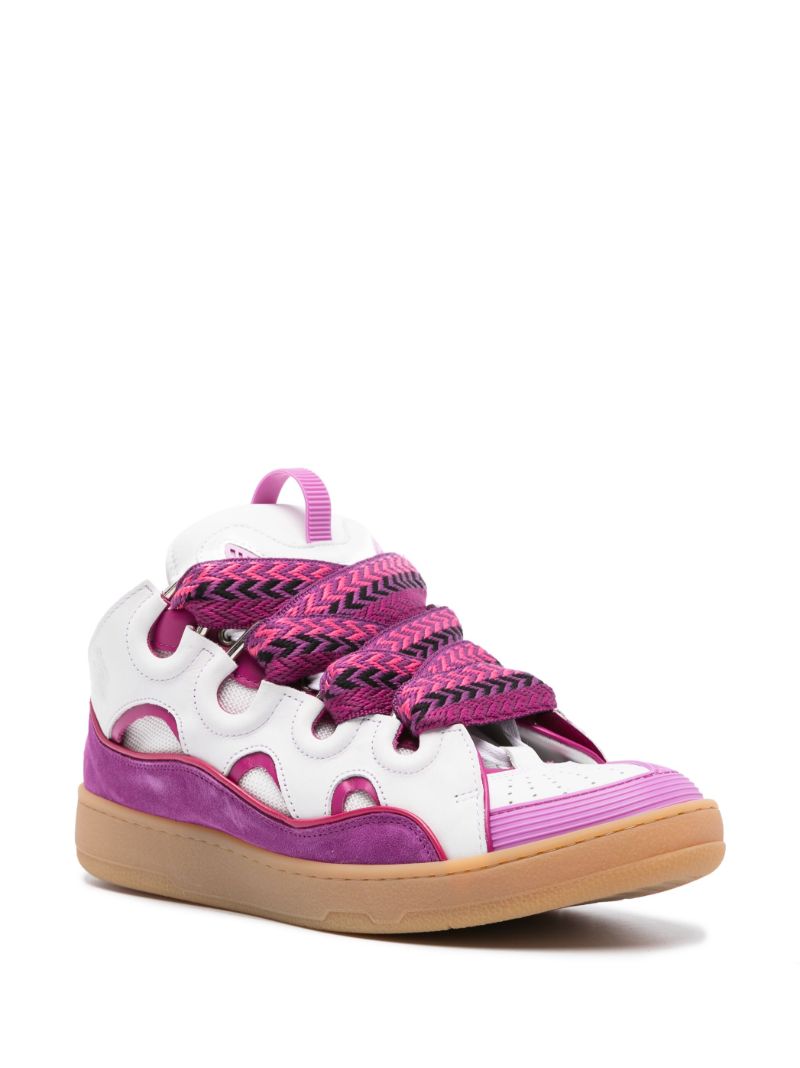 X Browns White Leather Curb Sneakers