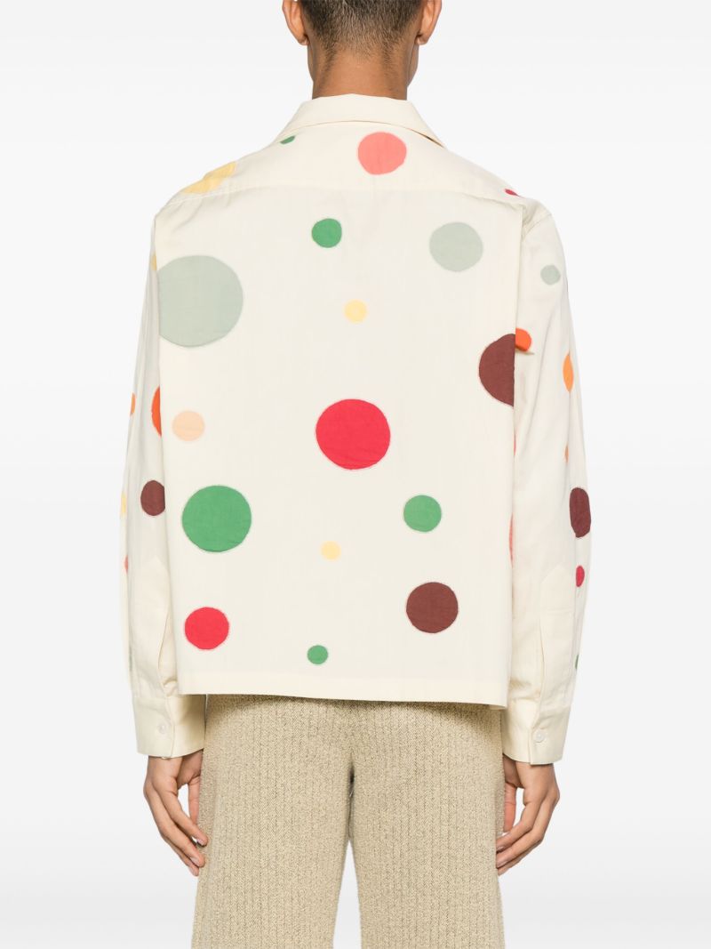 Neutral Dot-appliquÃ_x0083_Â© Cotton Shirt