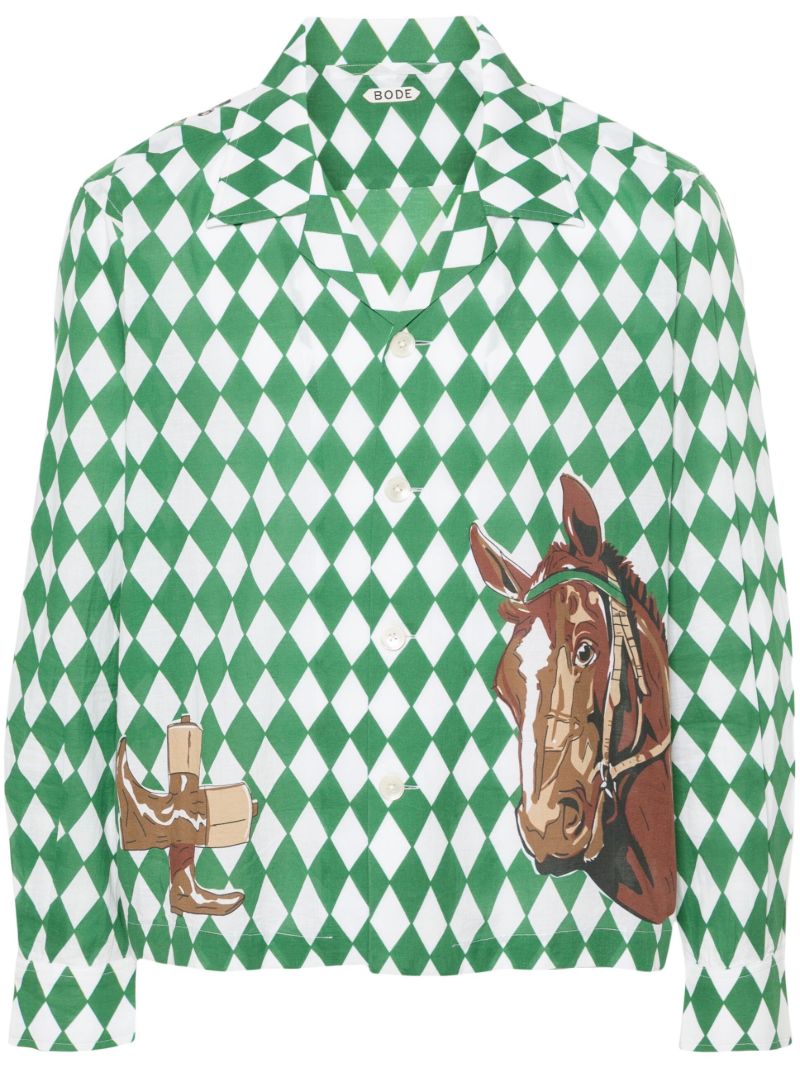 Green Jockey Diamond Cotton Shirt