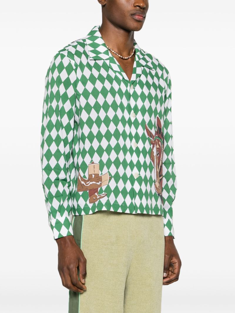 Green Jockey Diamond Cotton Shirt
